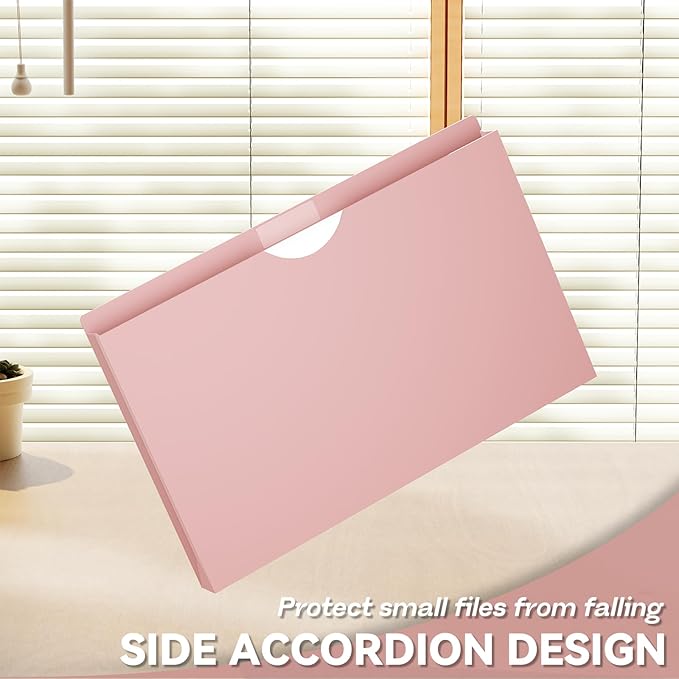 Plastic 1 Inch Manila File Jackets,Legal Size,12 Pack Manilla Pocket Folders,Expandable File Jackets for Document,Expansion Pocket,Straight Cut Tab,Poly Project File Jacket,Pastel Color