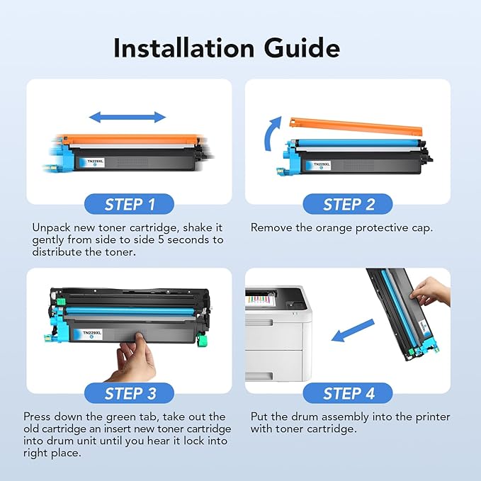 TN229XL Toner Cartridges Replacement for Brother TN229XL Toner Cartridges and for Brother 229xl Toner cartridges 4 Pack Use with MFC-L3780CDW HL-L3280CDW HL-L3220CDW HL-L3295CDW Printer