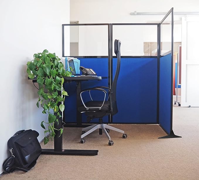Versare Workstation Partition | Portable Wall Divider | Modern Office Cubicle | Free Standing Privacy Screen | Flexible Work Space | 99" x 70" Cloud Gray Fabric Panels