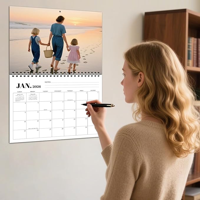 Custom Calendar 2026 for Home & Office - Print Your 13 Memories,Make Your Own Personalized Calendar Customized Christmas Gift &use your photo (Wall Calendar 11"×17", 5 Packs)