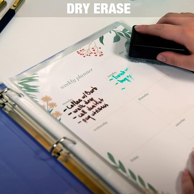 Samsill 100 Pack Sheet Protectors, 8.5x11 Inch Page Protectors for 3 Ring Binder, Standard Weight, Clear Protector, Letter Size, Top Loading, Acid Free