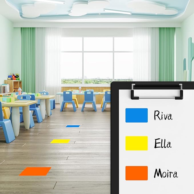 Rectangle Labels Sticker 3×5 Inch Vinyl Floor Stickers Color Coding Name Tags Roll Removable 200 PCS, Fluorescent Yellow