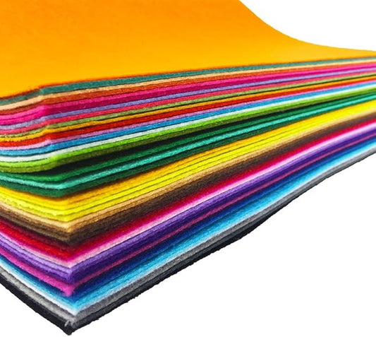 flic-flac 48PCS 12 x 12 inches (30 x 30cm) Assorted Color Felt Fabric Sheets Patchwork Sewing DIY Craft 1mm Thick … (30cm * 30cm, 48pcs)