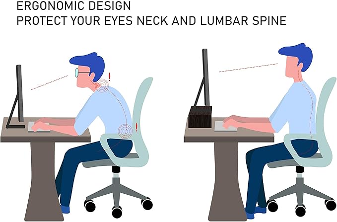 SAMDI Wooden Computer Monitor Stand, Desktop Accessories, Laptop Stand, Notebook Stand, for MacBook Stand (Oak Wood Black)