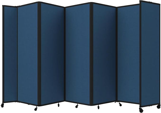 Versare Room Divider 360 Portable Wall Partition | Folding Panels | Large Freestanding Divider | Locking Wheels | Temporary Room Separator