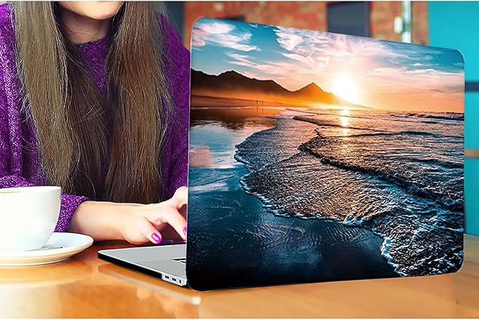 DTangLsm Compatible for MacBook Air 15 inch Case 2025 2024 2023 M4 M3 M2 A3241 A3114 A2941 Touch ID, Beach Plastic Hard Shell Protective Case for Mac Book Air 15 Cover + Keyboard Skin, Sunset Beach