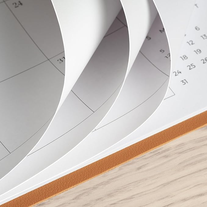 Simplified Desk Calendar 2026-2027 with Desktop Mat, Cabbrix Medium Desk Pad Calendar 15" x 12" Runs From January 2026 to June 2027, Desk Blotter Calendar for Home School and Office (Brown)