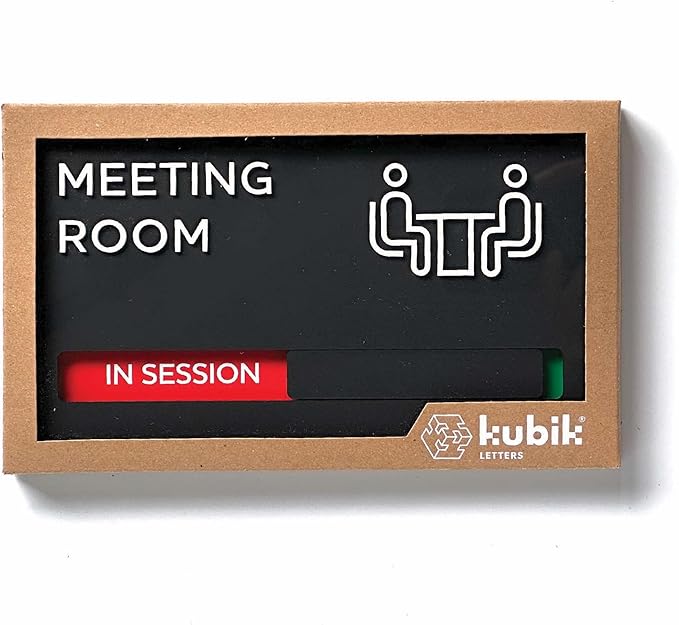 Kubik Letters Premium Meeting Room Sign - Do Not Disturb Sign - Meeting in Progress Door Sign - Office Sign - Sign Out - Office Door Sign - Door Signs for Office - Occupied Sign - Do Not Disturb Door Sign