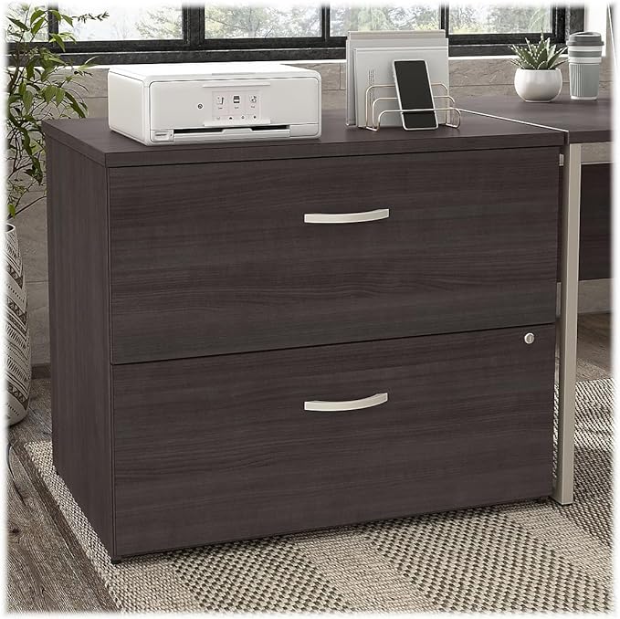 Bush Business Furniture Hybrid 2 Drawer Lateral File Cabinet-Assembled, Storm Gray