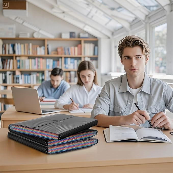 14 PCS Office Accordion File Organizer Bulk - 13 Pocket Plastics Expanding Folder with Tabs - Letter Size Loose Paper Folder for Work School Home, Student Teacher