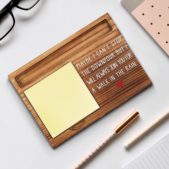 Maybe I Can't Stop The Downpour Friendship Sticky Note Holder, Friend in Need Gift, Tough Time Gift for Bestie, Sister, Friends, Coworker, Self-Stick Note Pad Holders WPP30