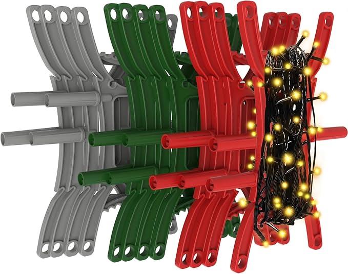 12PCS Rotating Handle Christmas Lights Storage Holder, Efficient & Durable,Tangle-Free Wires, Rope Winder for Ropes, String Lights, Fairy Lights, Wires, Garlands, Beads, Cords
