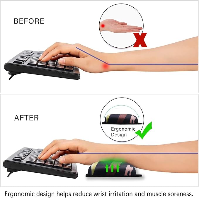 ArtSo Upgraded Wrist Rest Support for Mouse Pad & Keyboard, Ergonomic Gel Mousepad Non-Slip Rubber Base Home,Office Pain Relief, Easy Typing Cushion with Neoprene Cloth, Soft Memory Foam, Cute Sloth