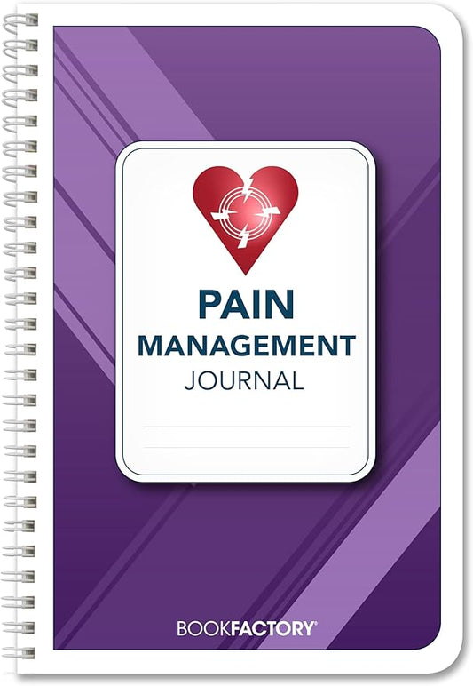 BookFactory Pain Log Book/Pain Management Logbook/Personal Medical Tracking Notebook - 100 Pages, 6'' x 9'', Wire-O (LOG-100-69CW-PP(Pain-Journal))