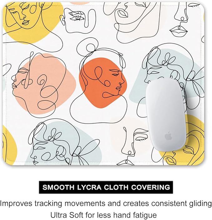 Auhoahsil Mouse Pad, 12 x 10 in Thick Rubber Premium-Textured Non-Slip Stitched Edges Waterproof Square Mouse Mat with Cute Pattern for Gaming Work Computer Office, Larger, Sad Girls