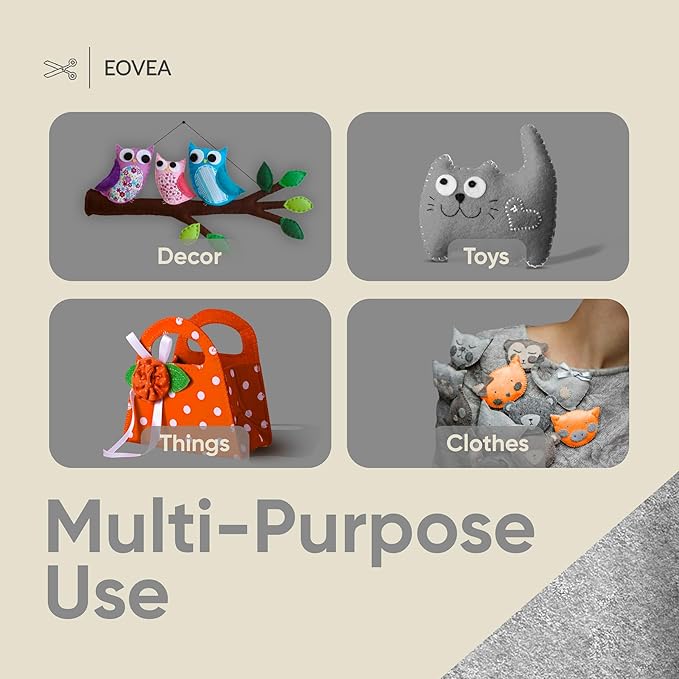 EOVEA | Acrylic Felt Fabric by The Yard - Non-Stiff, Soft Material - 72" Wide - 1.6mm Thick Felt Sheets for DIY Crafts, Sewing, Upholstery, Cushion, Padding(Heater Gray, One Yard)