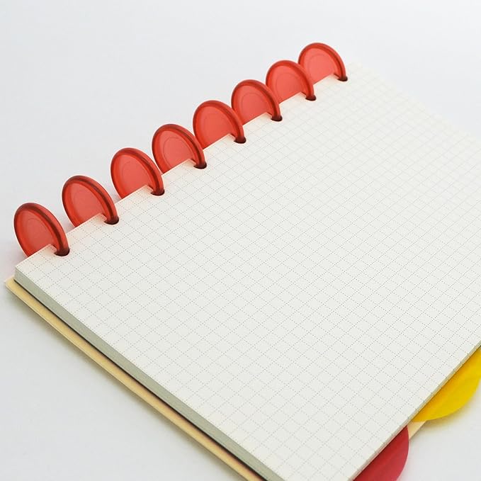 100pcs Discbound Notebook Discs DIY Planner Accessories fits for Tul,Levenger,Arc,Happy Planner,Talia(Transparent Red,0.7inch/18mm)