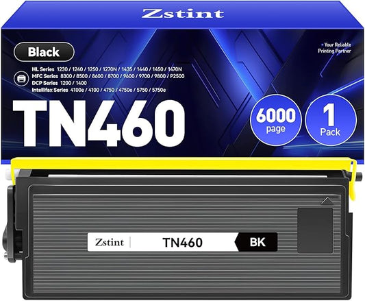 TN460 Toner Cartridge Black 1-Pack Replacement for Brother TN-460 TN430 TN-430 Compatible with Brother Intellifax-4100e 4750e 5750e HL-1240 DCP-1200 1400 8350 MFC-8300 MFC-8500 MFC-9600 P2500 Printer