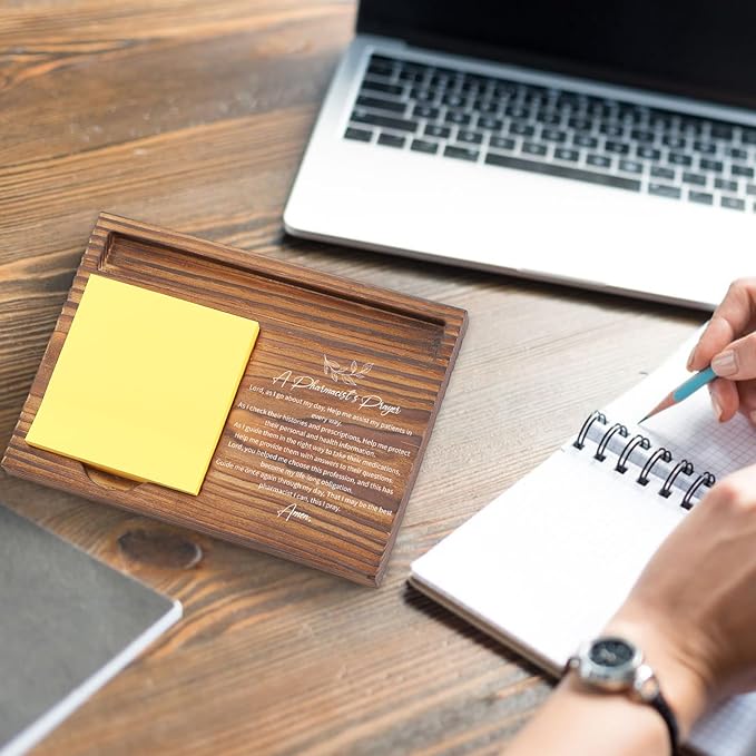 Pharmacist Prayer Sticky Note Holder, Inspirational Gift for Pharmacists, Pharmacy Appreciation Thank You Gift for Pharmacists Desk Accessory TZP130