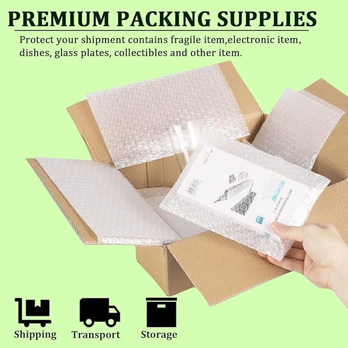 Bubble Out Bag16x20 Inch, 16 Pack Clear Bubble Pouches Wrap bags for Packaging, Double Walled Shockproof Bubble Cushioning Wrap Bag for Packing, Storage and Moving Supplies for Dishes