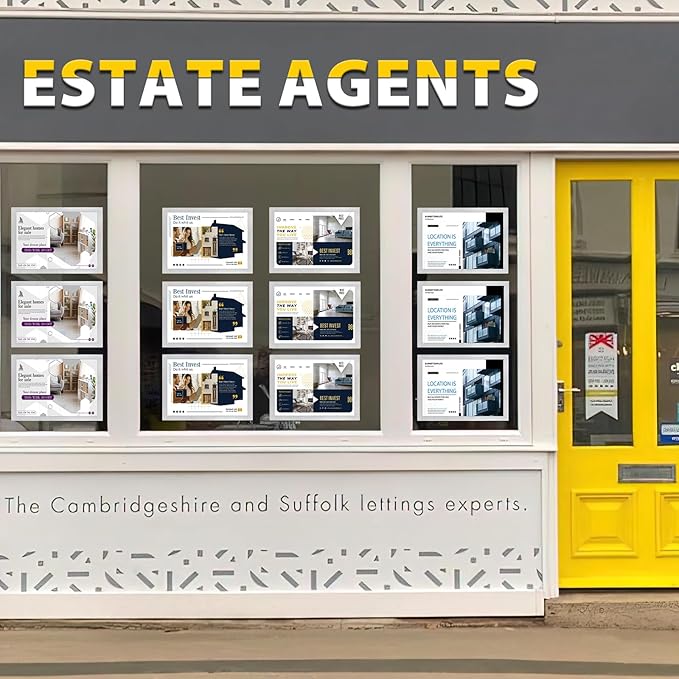 10 Pack 8.5"x11" Magnetic Sign Holder, Double Sided Display, Reusable Adhesive Frames for Walls, Fridge Door, Whiteboard, Window Sign Holder, Magnetic Picture Frame