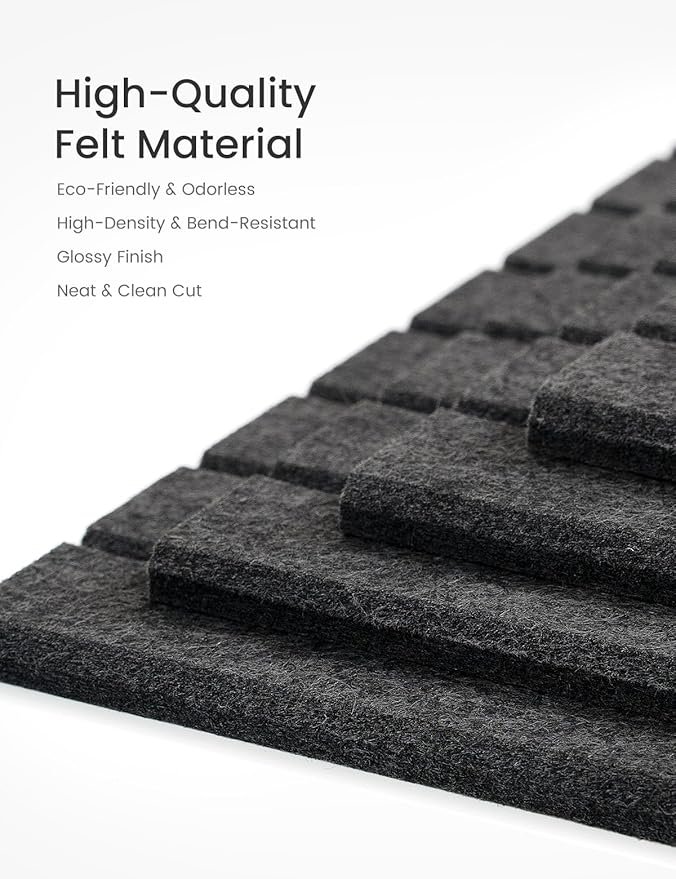 Bumusty Large Cork Board Alternative-36 x24 Felt Bulletin Board Tiles, with 30 Pushpins, 40 Adhesive Tabs, 6-Pack Slat Wall Paneling, Cork Boards for Office Push Pin Board Felt Board-Charcoal Gray