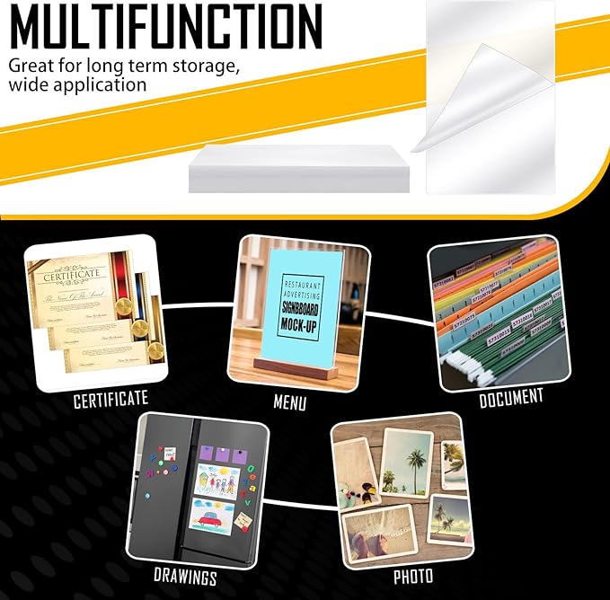 Sherr 50 Pcs 10 Mil Thermal Laminating Sheets 11 x 17 Inch Laminating Pouches 11-1/2 x 17-1/2 Inch Clear Lamination Sheets A3 Size Menu Size Hot Glossy Laminator Sleeves for Sealing