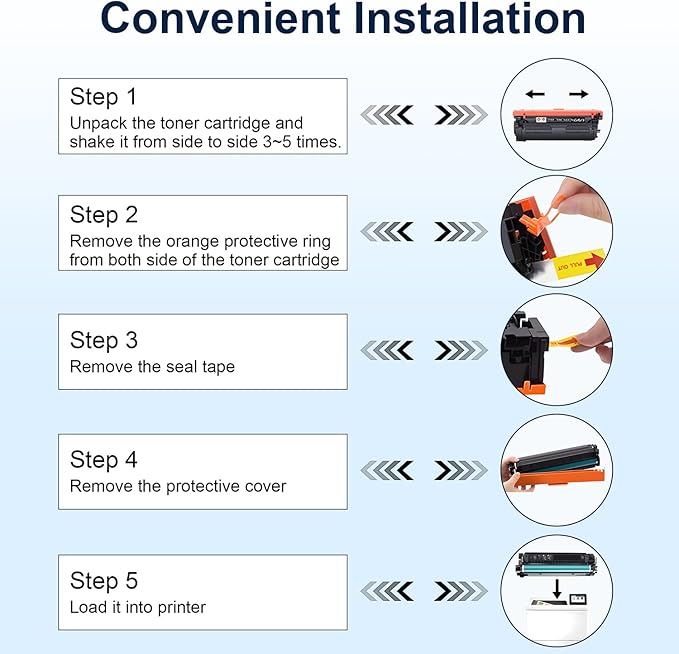 508A Remanufactured Toner Cartridges 4 Pack(with Chip) Compatible with 508A 508X for Enterprise M553 M552 553 MFP M577 Printer for 508A CF360A CF361A CF362A CF363A (Black Cyan Magenta Yellow)