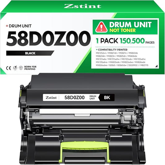 58D0Z00 Imaging Unit (Not Toner) Replacement for Lexmark 58D0Z00 Drum Unit Compatible with Lexmark MS725 MS821 MS822 MS824 MS823 MS825 MS826 MX721 MX722 MX725 MX822 MX824 MX826 B2865dw Laser Printer