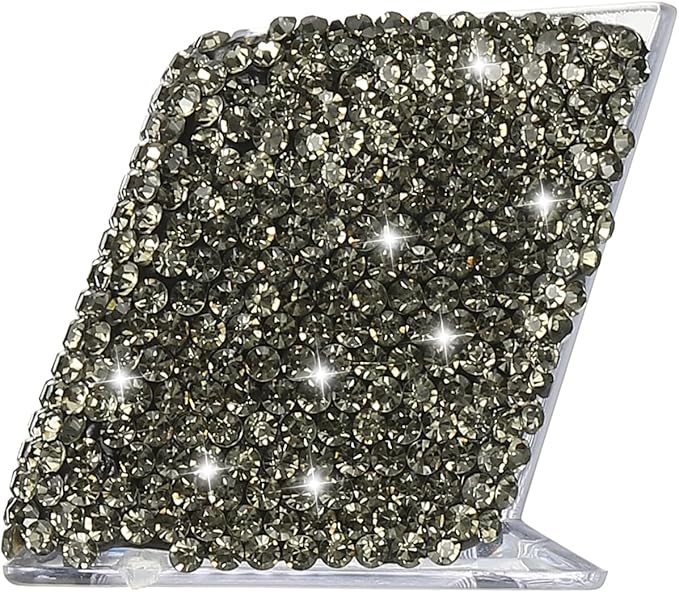 PATIKIL Rhinestone Business Card Holder, Crystal Business Card Holders Bling Business Card Organizer Display Stand for Desktop Desk Office Exhibition, Grey