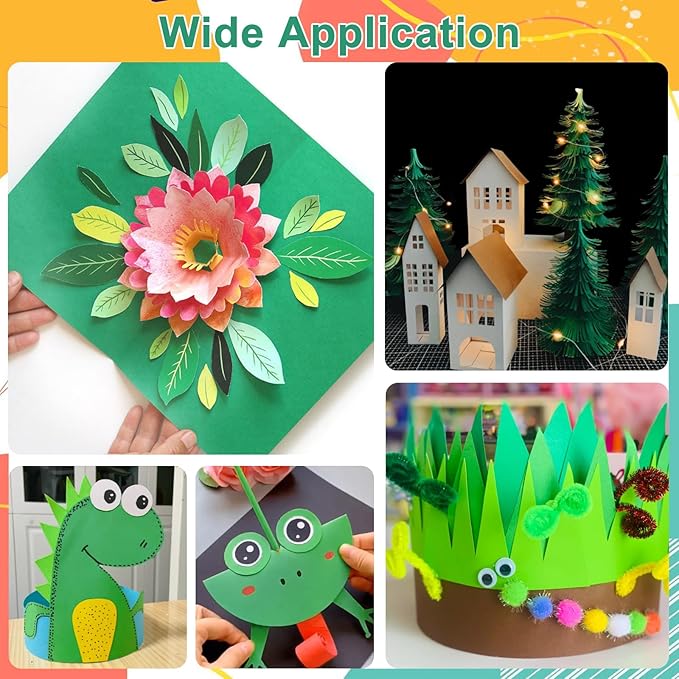 OcePor 100 Sheets Christmas Green Cardstock Paper, Colored Printer Paper 8.5 x 11, Card Stock Thick Construction for Craft,Scrapbook，Office Printing, Invitations, Certificates，92 lb/250gsm