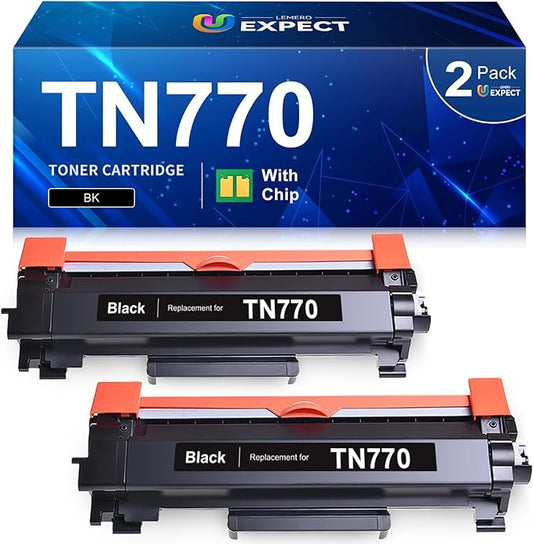 TN-770 TN770 Toner Compatible Replacement for Brother TN770 TN-770 TN 770 Super High Yield Toner for HL-L2370DW HL-L2370DWXL MFC-L2750DW MFC-L2750DWXL Printer 4,500 Page, 2 Pack