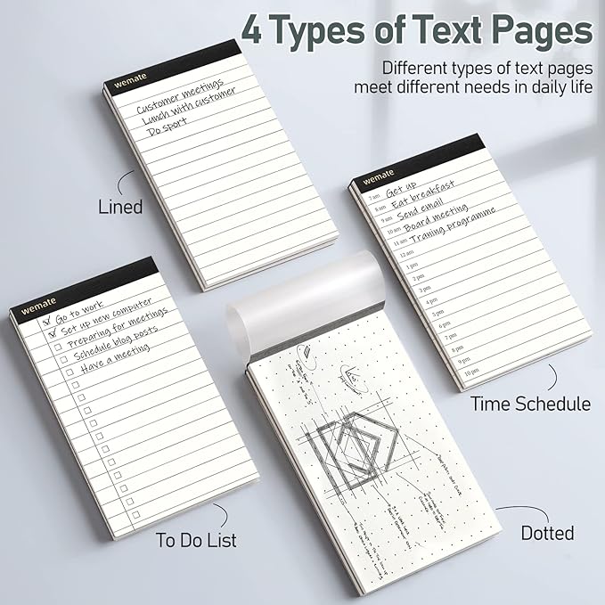 WEMATE 10 Pieces Small Notepad Holder Set Pocket Notebook - Included Mini Pocket Notepad Holder Set with 8 Memo Book Refills and Metal Pen for Meetings, Daily Records, and Notes 3 x 5 Inch (Blue)