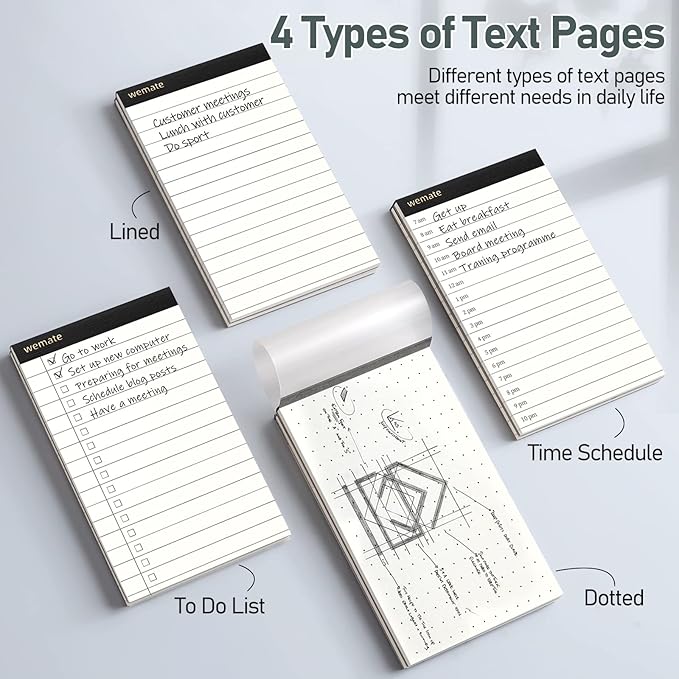 WEMATE 10 Pieces Small Notepad Holder Set Pocket Notebook - Included Mini Pocket Notepad Holder Set with 8 Memo Book Refills and Metal Pen for Meetings, Daily Records, and Notes 3 x 5 Inch (Rose Gold)