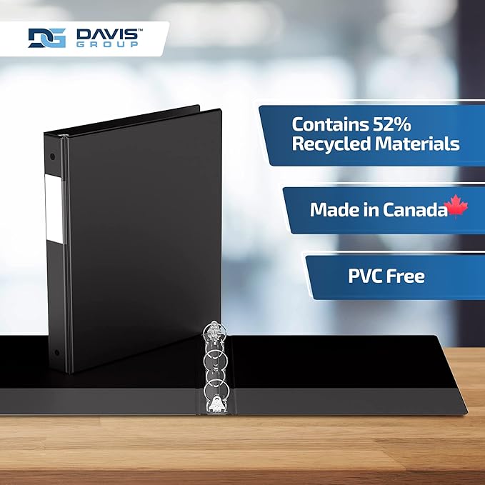 Premium Economy 6-Pack 3-Ring Binders for School or Office, Round-Ring Binders, 1 Inch, Black