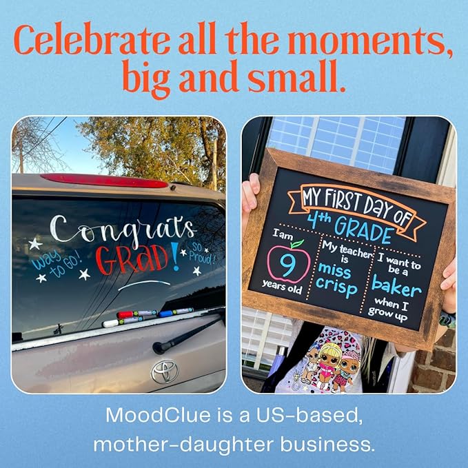 Liquid chalk markers erasable. 6 neon dry & wet erase marker pens for windows, mirrors, whiteboards, chalkboards, glass boards, auto windshields. Reversible thick and thin tip. Washable