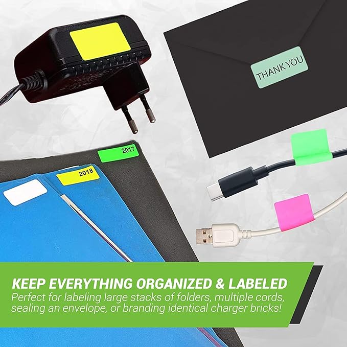 Royal Green Rectangular Color Coding Sticker Roll - Write On Labels for Folders, Organizing & More, 1.57" x 0.75" Stickers to Write On Name Tags for Office Supplies & Organization, 500-Pack (Grey).