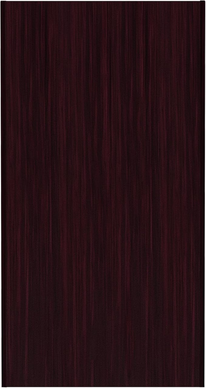 Flash Furniture Dell Trash Can Enclosure with Tray Shelf and 8" Drop Hole, Commercial Grade Trash Receptacle for 32 Gallon Round Cans, Swing Door Access, Mahogany