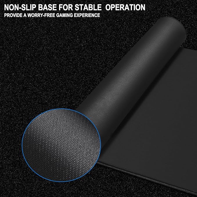 Large Extended Gaming Mouse Pad, 31.5" x15.7" Large Desk Mat with Superior Micro-Weave Cloth, Water Resist Keyboard Mousepad with Non-Slip Base, Laptop Desk Pad for Office Home Gaming, Black