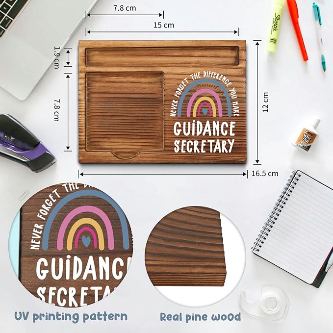 Guidance Secretary Gifts Sticky Note Holder, Thank You Gift for Counseling Secretary, School Support Staff, or Office Assistant, Education Appreciation Week, Graduation or Holiday Recognition PB028