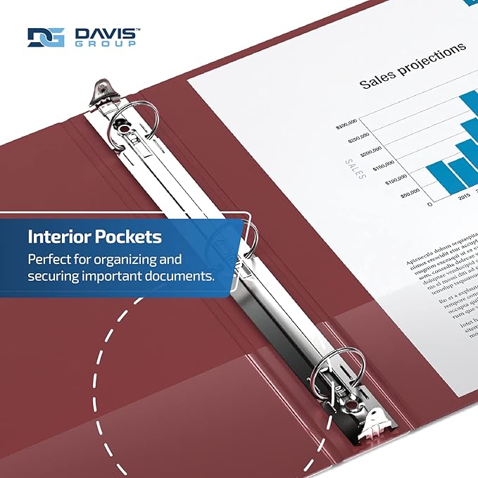 Premium Economy 6-Pack 3-Ring Binders for School or Office, Round-Ring Binders, 3 Inch, Burgundy