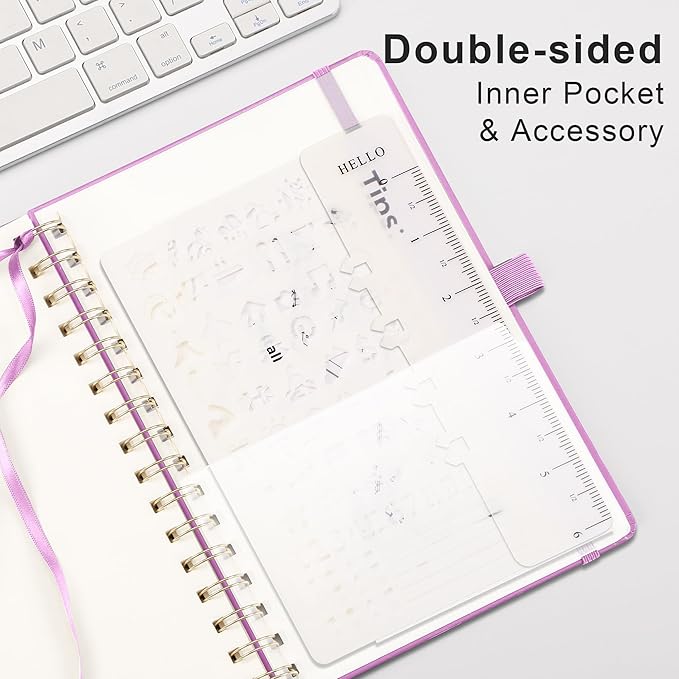 RETTACY Blank Journal Notebook, 140 Pages, A5 Medium Size (5.7'' x 8.3''), Hardcover, 100 GSM Thick Paper, for Sketching, Drawing, Painting (Lilac)