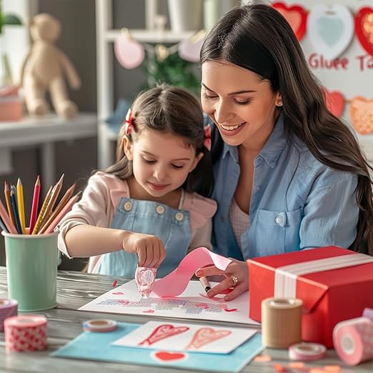 Double Sided Tape for Crafts, Pack of 6 Glue Tape Roller, 26 Ft x 0.31 in Scrapbook Tape, Tape Runner for Scrapbooking Supplies, Office, School, Craft Supplies and Journaling Supplies.