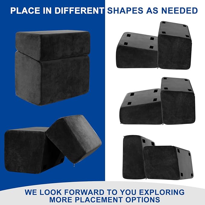 Adjustable Foot Rest for Under Desk at Work - 3 Height Ergonomic Footrest, 17x11 Inch Office Foot Stool, Soft Velvet Cushion, Non-Slip Base for Home & Office - 100% Memory Foam Filling-Black