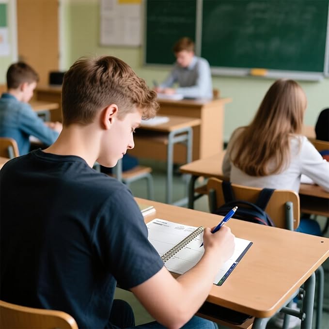 2026 WeeklyMonthlyand Yearly Planning Calendar with 8 Stickers, 6" x 8.25" Planner, Softcover, Spiral Bound, Laminated Labels (Black)