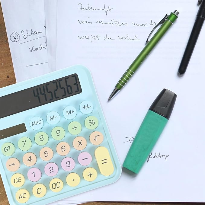 STOBAZA Pocket Calculator Mechanical Keyboard Design Lightweight Portable Electronic Calculator for Office School Math and Physics for Students and Professionals