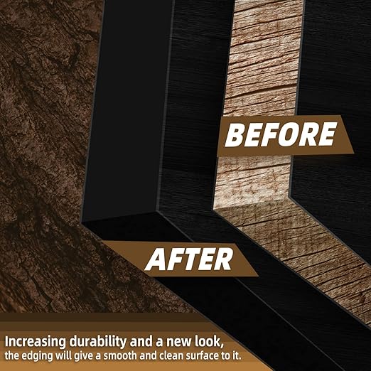 GSCIT Club Black Wood Veneer, 16 inch x 25ft Wood Edge Banding Pre-glued Flexible, Veneer Sheets Tape Banding for Cabinet Repair Furniture