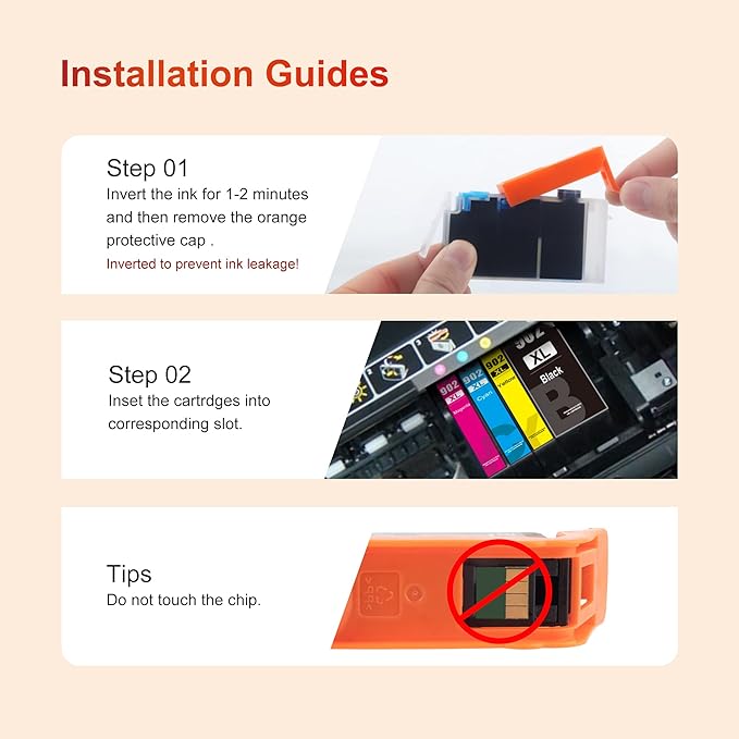 902XL Ink Cartridges Replacements for HP Ink 902 902XL Color Combo Pack Upgraded 902 Ink Cartridges for HP Printers Officejet Pro 6968 6978 6962 6958 6954 6960 Printers(3 Pack, Cyan, Magenta, Yellow)