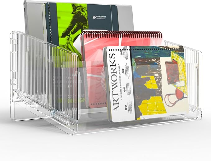 File Sorter Organizer, 5 Sections Acrylic Letter Tray for Desk, Mail Organizer Letter Holder for Envelopes, Mail, Electronics 2Pack 2PCS