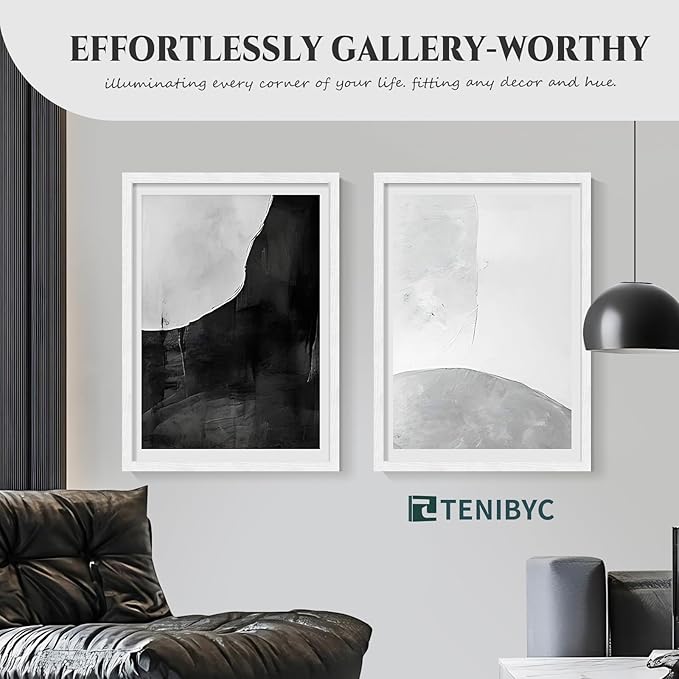 20x28 Picture Frame 4 Pack - White Solid Wood Poster Photo Frame - Woodgrain Series - Room, Office, Gallery, Studio Display - Wall Hanging